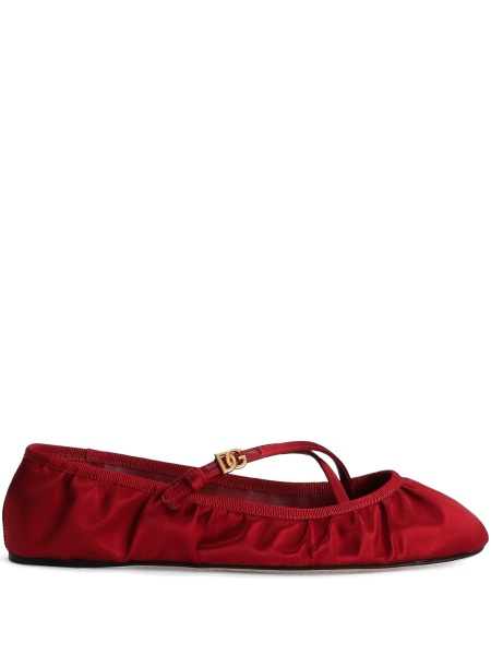 Balerini Dolce & Gabbana rosii din material textil