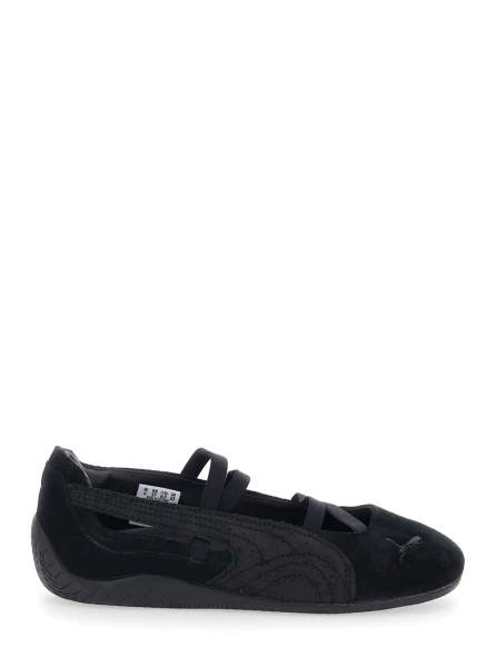 Balerini Speedcat Ballet shoes with Snake Skin Effect Print and Leather and Fabric Buckle Closure Black Unisex