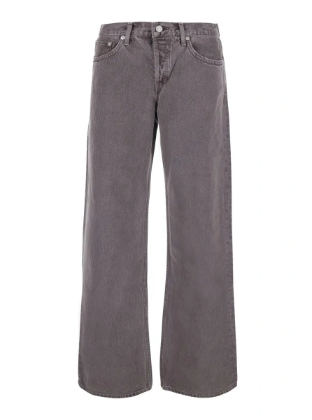 Blugi AGOLDE maro din bumbac 'LOW RISE'