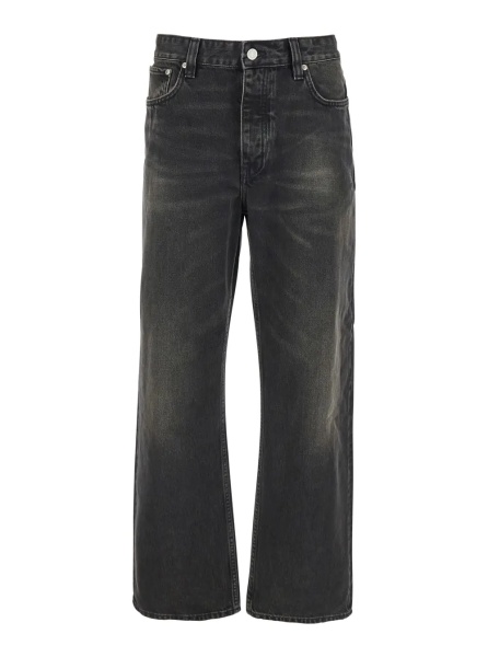 Blugi Black Jeans with Belt Loops in Denim Man