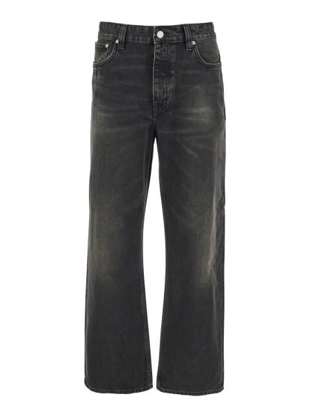 Blugi Black Jeans with Belt Loops in Denim Man