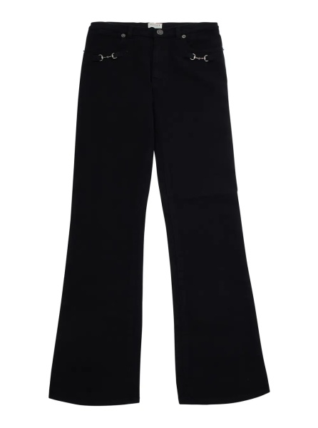 Blugi Black Jeans with Horsebit on the front and logo patch on the back in denim Boy