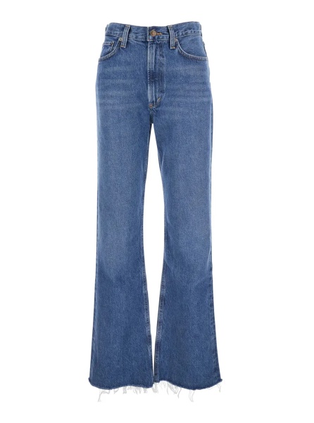 Blugi Blue Jeans with Logo Patch on the Rear and Flared Leg in Denim Woman