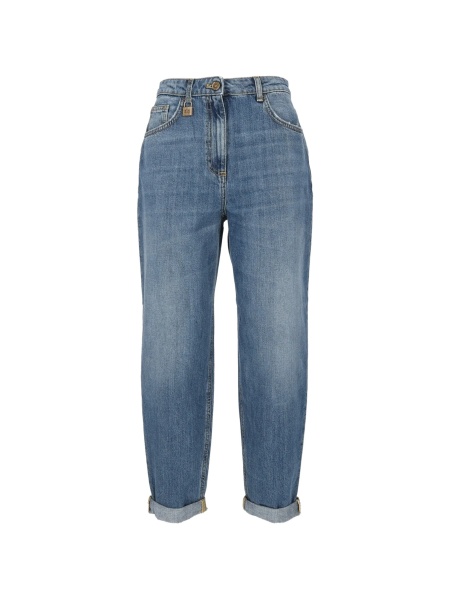 Blugi boyfriend Elisabetta Franchi albastri