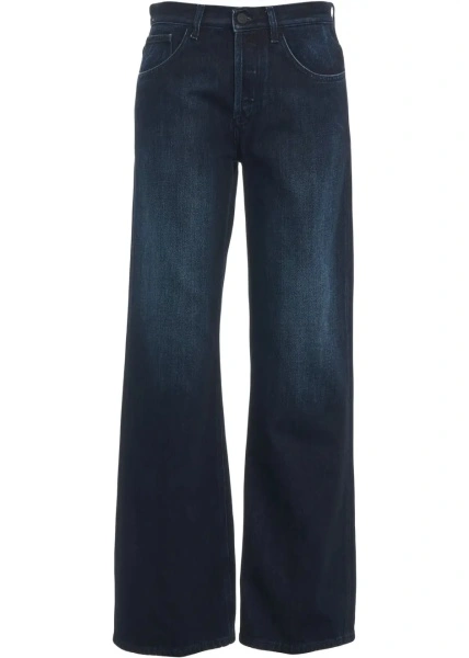 Blugi drepti Dondup albastri din denim 'Jacklyn'