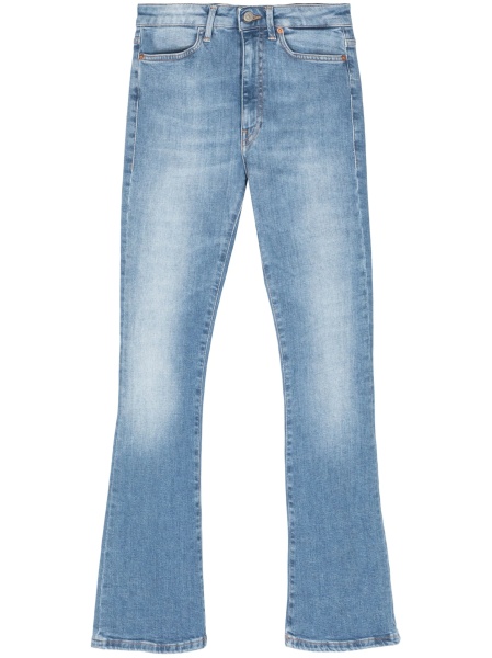 Blugi drepti Dondup albastri din spandex reciclat si bumbac organic