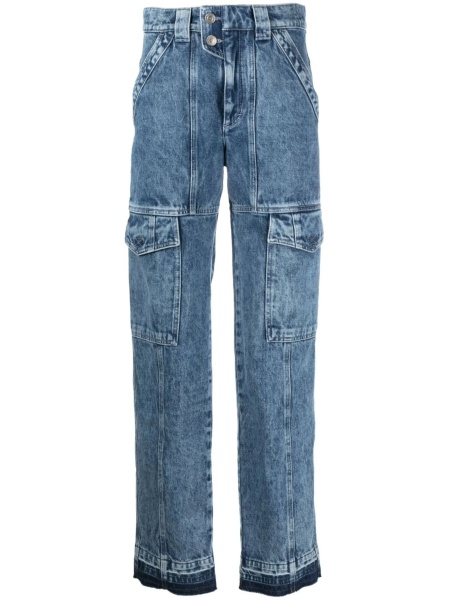 Blugi drepti ISABEL MARANT ETOILE albastri