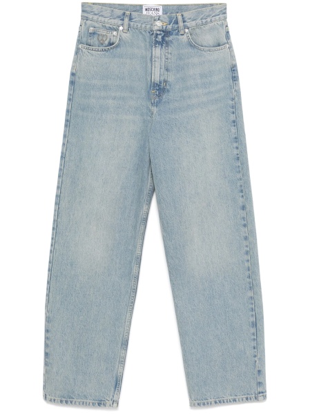 Blugi drepti MOSCHINO JEANS albastri din bumbac