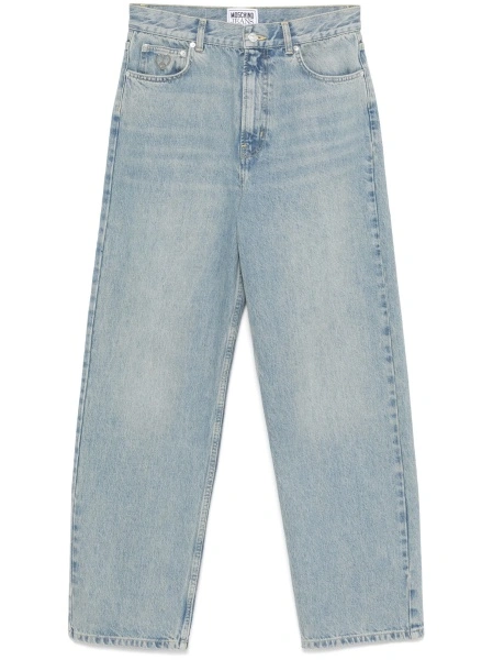 Blugi drepti MOSCHINO JEANS albastri din bumbac