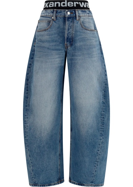 Blugi Layered belt logo-waist Jeans
