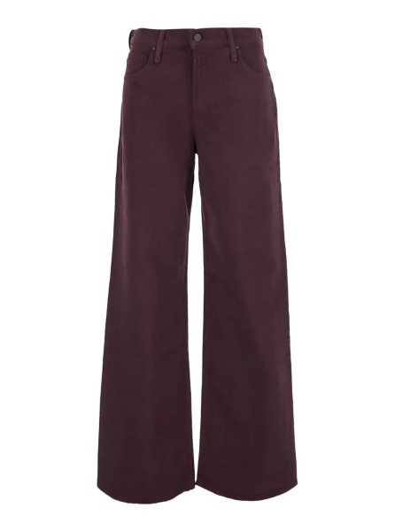 Blugi 'The Rerun Zip Sneak' Burgundy Jeans with Belt Loops and Logo Embroidery on the Back in Denim for Women