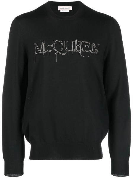 Bluza de trening Alexander McQueen neagra din lana