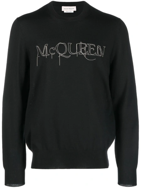 Bluza de trening Alexander McQueen neagra din lana