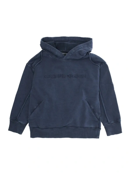 Bluza de trening EMPORIO ARMANI KIDS albastra din bumbac