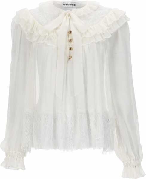 Bluza Georgette Blouse With Ruffles