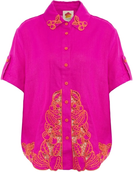 Bluza Linen blouse with embroidery
