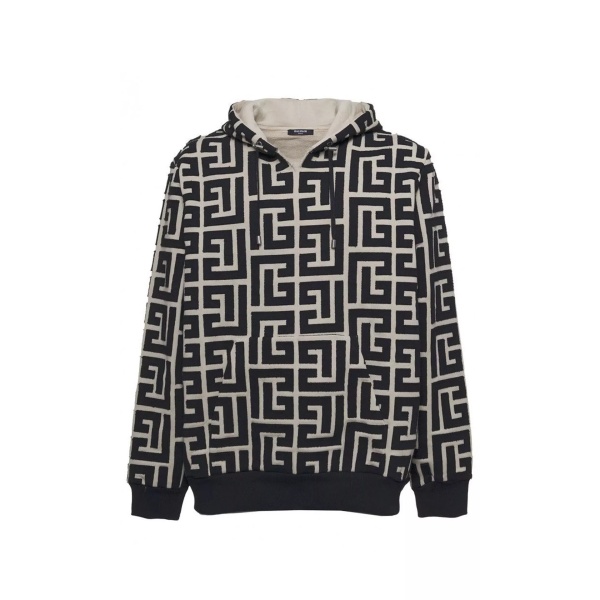 Bluza trening Balmain Monogrammed Hooded Sweatshirt