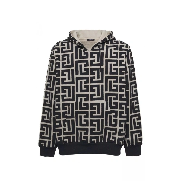 Bluza trening Balmain Monogrammed Hooded Sweatshirt