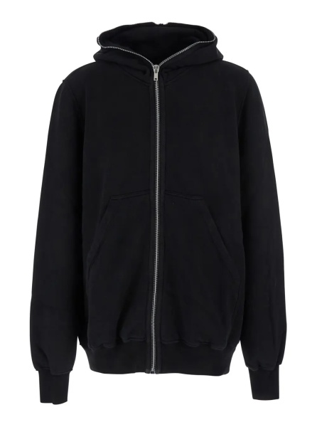 Bluza trening Black Hoodie with Kangaroo Pocket on the Front in Cotton Man