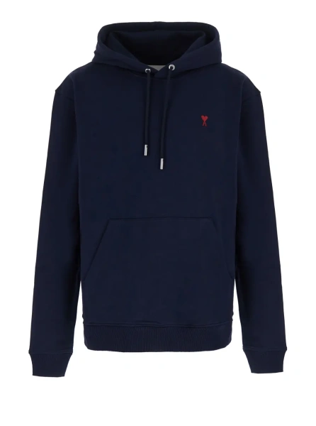 Bluza trening Blue unisex hoodie with red Ami de Cœur in fabric