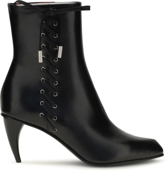 Bocanci Curved-heel Ankle Boots with side lacing