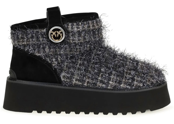 Bocanci Tweed and lurex ankle Boots