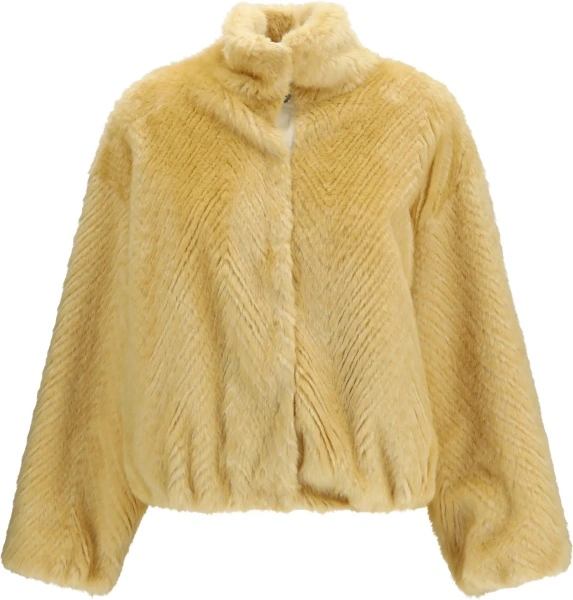 Bomber Chevron faux fur Bomber Jacket