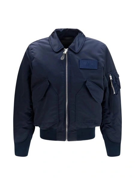 Bomber jacket Alpha Industries albastra din nylon