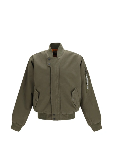 Bomber jacket Alpha Industries verde din nylon