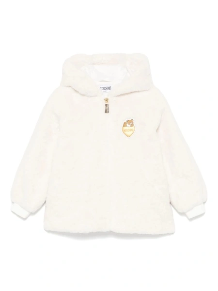 Bomber jacket Moschino alba din polyester