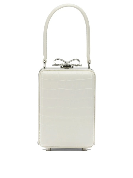 Borsa a mano mini in pelle di coccordillo