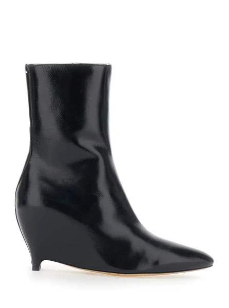 Botine Maison Margiela negre din piele