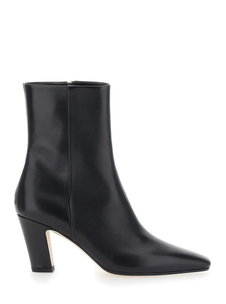 Botine 'Maris' Black Ankle Boots with Side Zip Closure and Medium Heel in Leather for Women