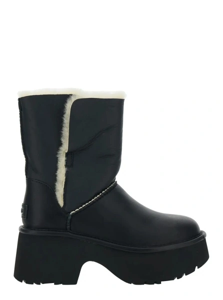 Botine UGG negre din piele