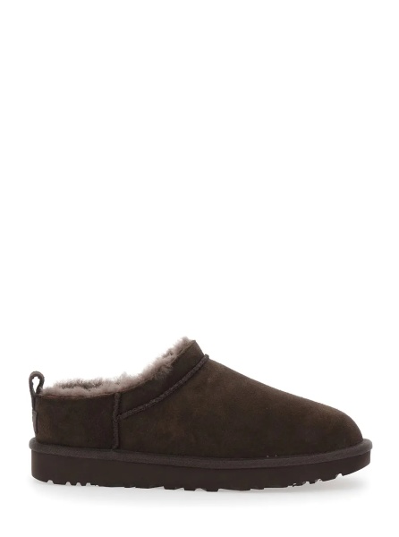 Botine W CLASSIC MICRO Boots with rubber sole and wool lining, brown, women