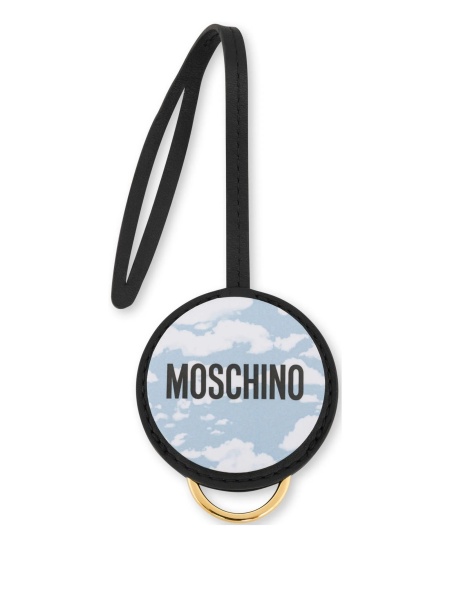 Breloc Moschino negru din piele
