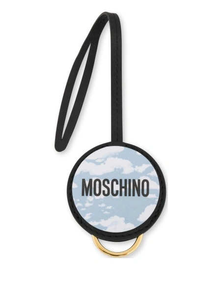 Breloc Moschino negru din piele