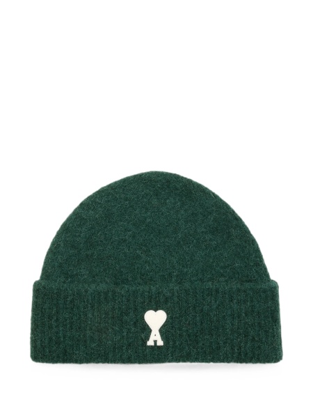 Caciula AMI Paris ami de coeur verde din poliamida si lana