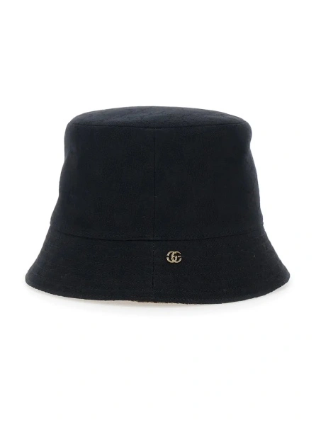Caciula Gucci neagra din bumbac