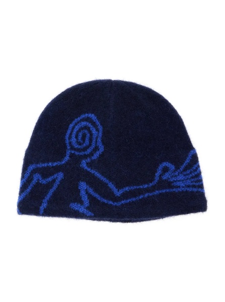 Caciula Hat with logo and patch in Tech Fabric Blue Unisex