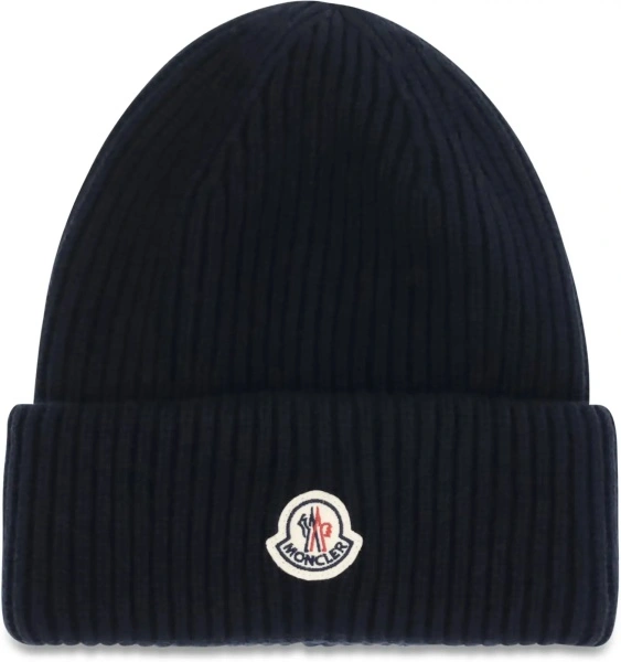Caciula Moncler albastra din lana si casmir