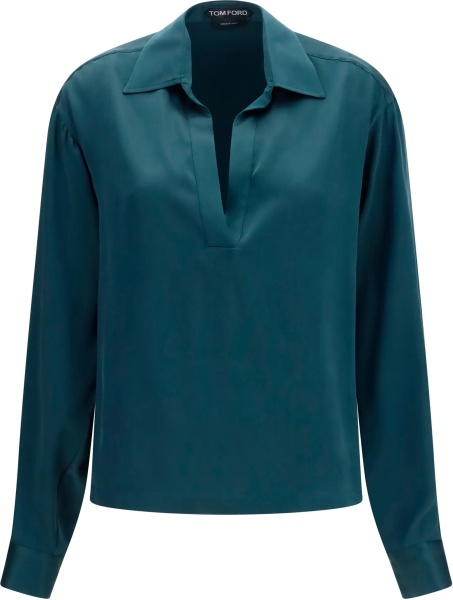 Camasa casual Deep V-neck silk Shirt