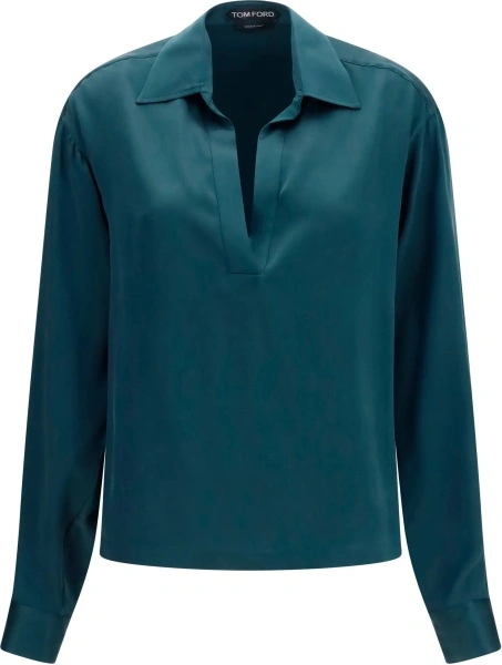 Camasa casual Deep V-neck silk Shirt