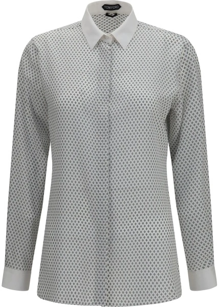 Camasa casual Diamond print silk crêpe de chine Shirt