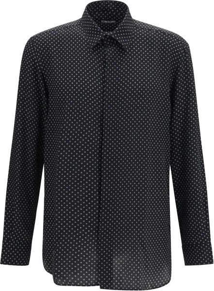 Camasa casual Tom Ford neagra din matase