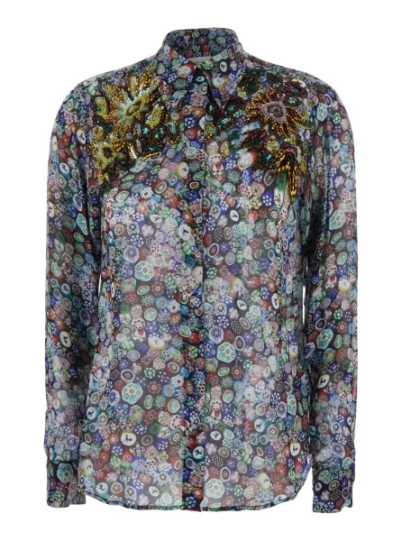 Camasa Dries Van Noten multicolor din vascoza