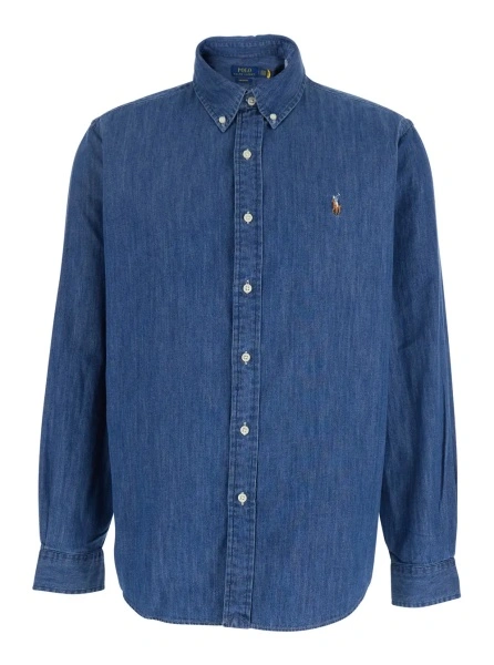 Camasa Ralph Lauren albastra din denim