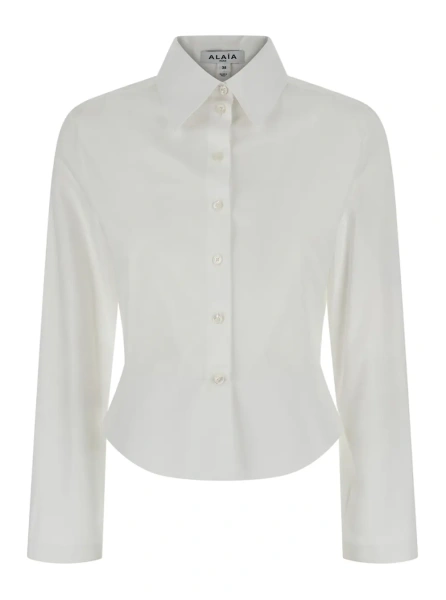 Camasa White shirt with collar and long sleeves in cotton for women