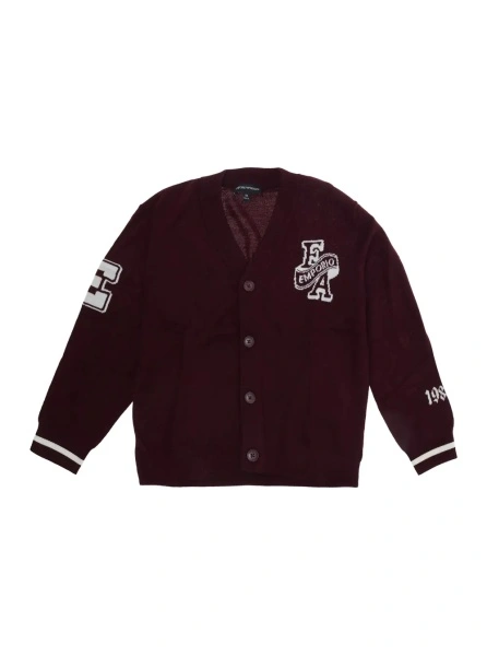 Cardigan EMPORIO ARMANI KIDS mov din lana