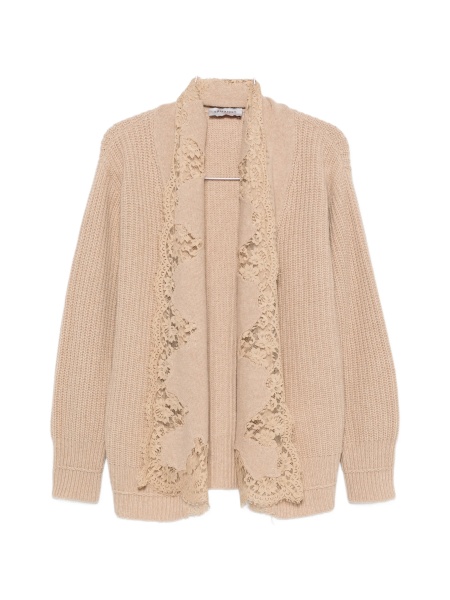 Cardigan Ermanno Scervino neutru din bumbac si poliamida